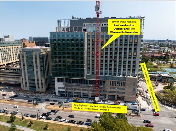 Tower Crane Removal to Affect Kingshighway