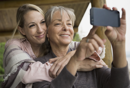 Two women taking a selfie